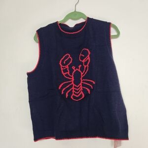 Navy Blue Kids Lobster Sweater Vest